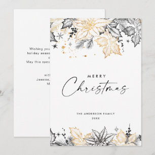 Neutral Minimalist Boho Christmas Composition Holiday Card