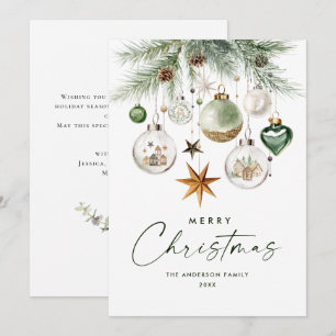 Neutral Minimalist Boho Christmas Composition Holiday Card