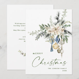 Neutral Minimalist Boho Christmas Composition Holiday Card