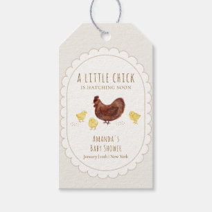 Neutral Minimalist Boho Farm Chicken Baby Shower  Gift Tags