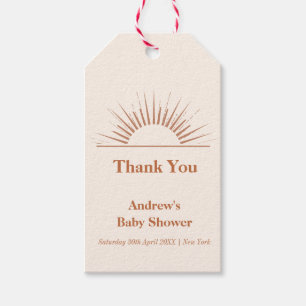 Neutral Minimalist Boho Sunshine Baby Shower Gift Tags