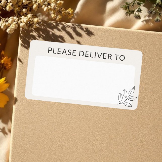 Neutral Minimalist Deliver Ship To Shipping Label (Creator Uploaded)