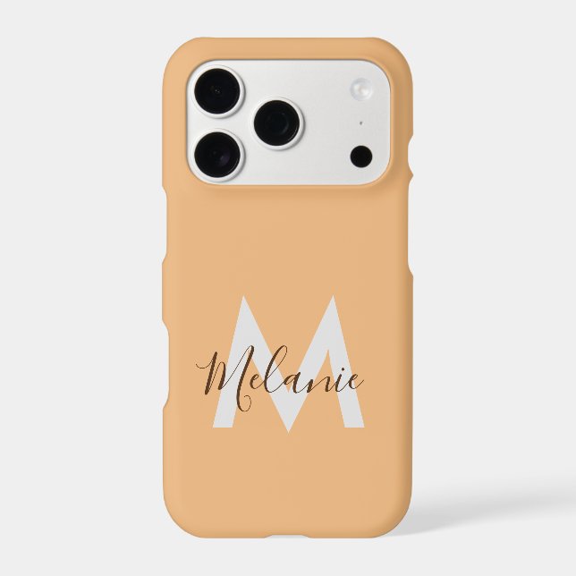  Neutral Minimalist modern orange monogram  (Back)