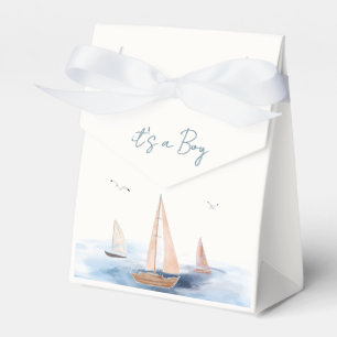 Neutral Minimalist Nautical Sailboat Baby Shower Favour Box