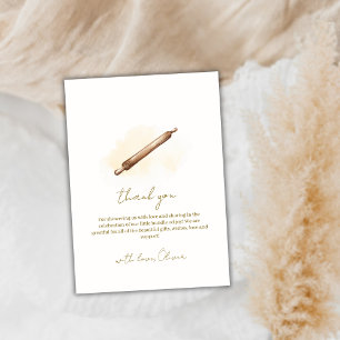 Neutral Minimalist Pastry Chef Baby Shower  Thank You Card