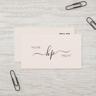 Neutral Minimalist Professional Monogram Corporate Business Card