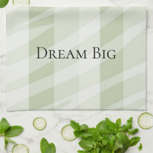 Neutral Mint Green Zebra Print Tea Towel