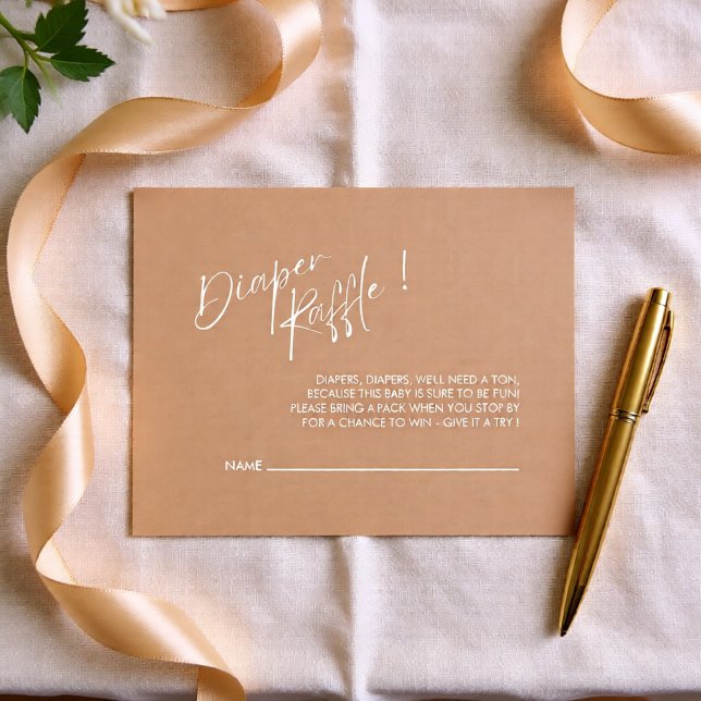 Neutral Modern Baby Shower Diaper Raffle Enclosure Card (Creator Uploaded)
