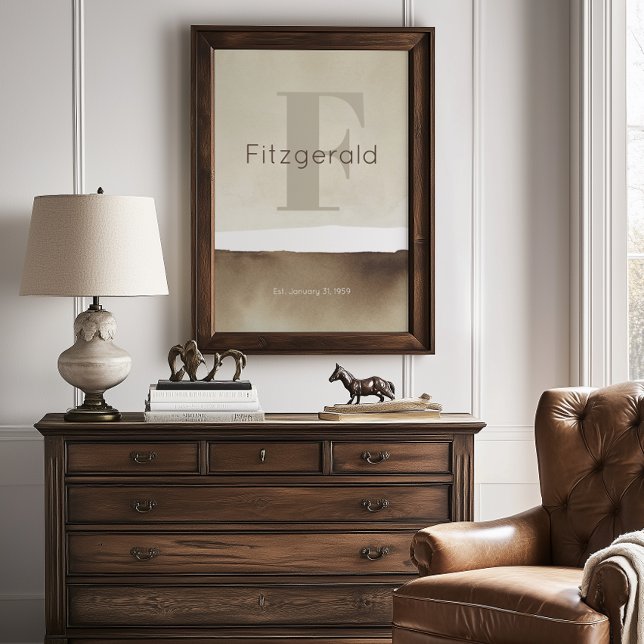 Neutral Modern Custom Last Name Wall Art Print  (Creator Uploaded)