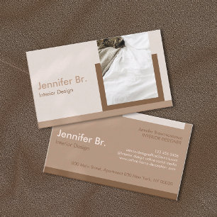Neutral Modern Interior Designer Business Card