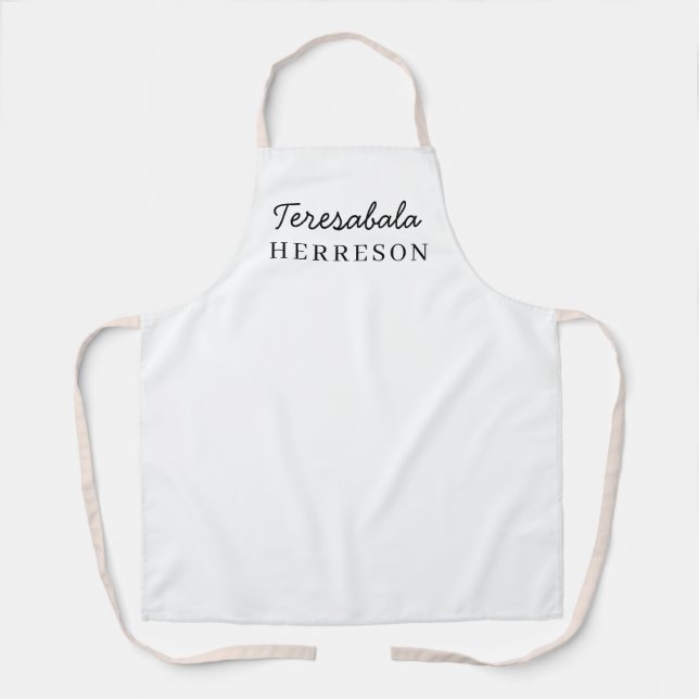 Neutral Modern Minimalist Stylish Monogram Apron (Front)