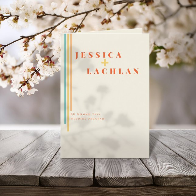 Neutral Modern Minimalist Wedding Programme (Creator Uploaded)