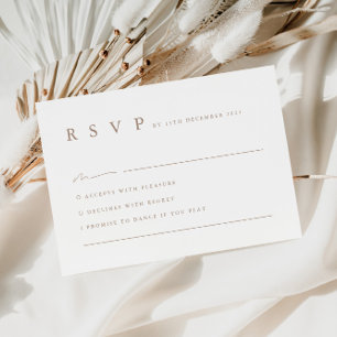 Neutral Modern Minimalist Wedding RSVP Card