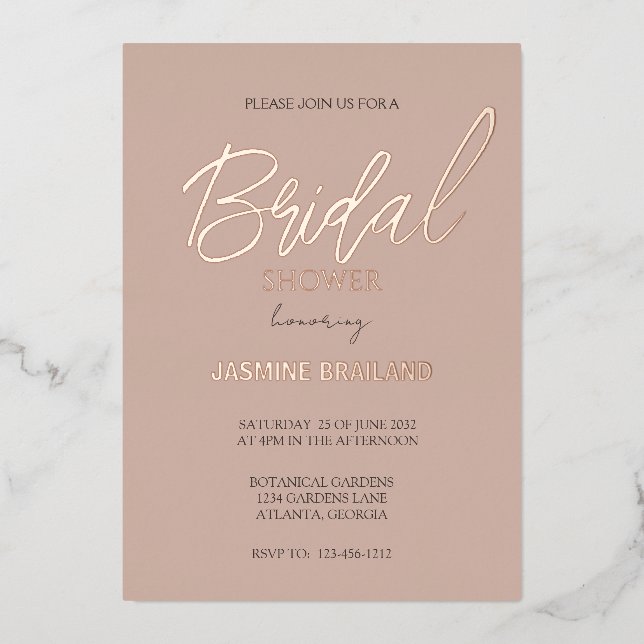 Neutral Modern Simple Bridal Shower Gold     (Front)