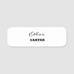 Neutral Monogram Minimal Modern Stylish Identity Name Tag