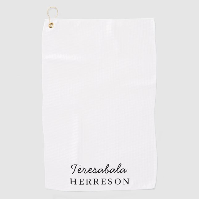 Neutral Monogram | Modern Minimalist Golf Style Towel (Front)
