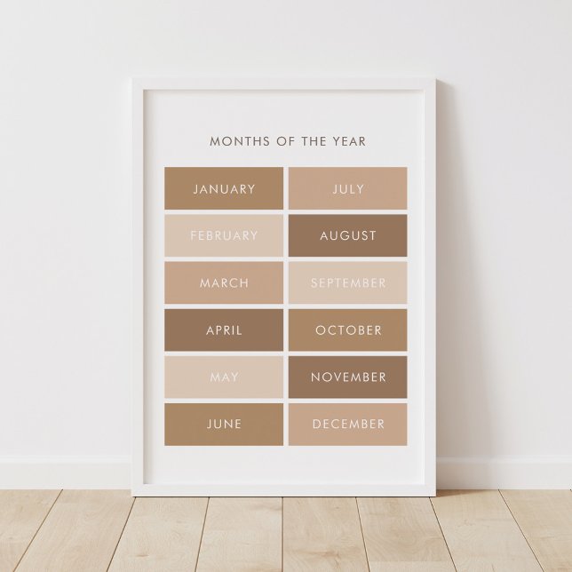 Neutral Months of the Year Classroom Poster (Creator Uploaded)