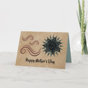 Neutral Mother's Day Card with Flower