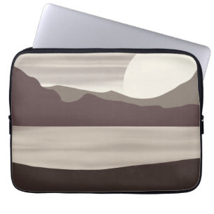 Neutral Mountain Lake Landscape- Laptop Sleeve