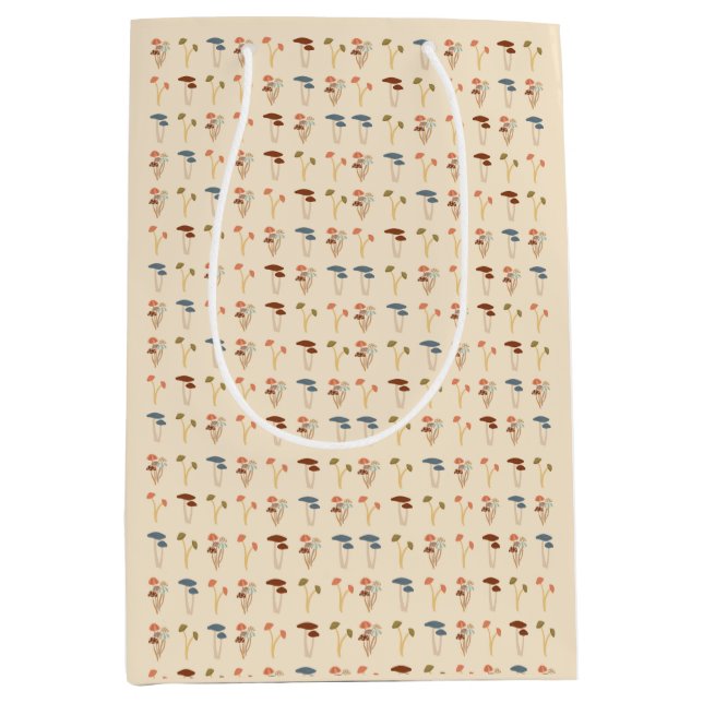 Neutral Mushrooms Pattern Medium Gift Bag (Front)