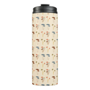 Neutral Mushrooms Pattern Thermal Tumbler