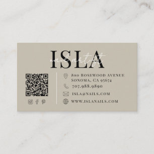 Neutral Nail Artist Business Card