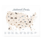 Neutral National Parks Map Woodland Nursery Decor