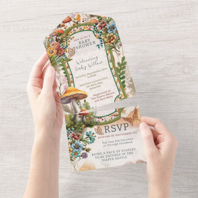 Neutral Nature Shower Invitation (Tearaway)