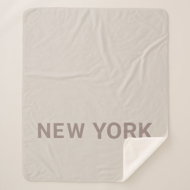 Neutral New York Simple Typography Gift  Sherpa Blanket (Front)