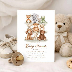 Neutral Nursery Animals Baby Shower Invitation