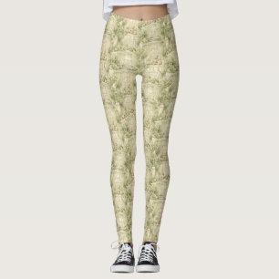 Neutral Nursery Teddy Bear Room Beige Pattern (2) Leggings