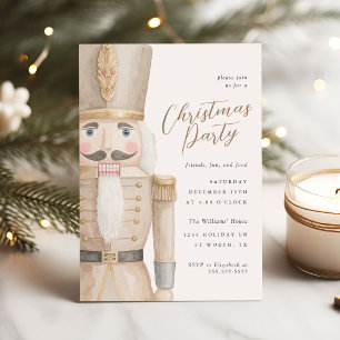 Neutral Nutcracker Elegant Christmas Party Invitation