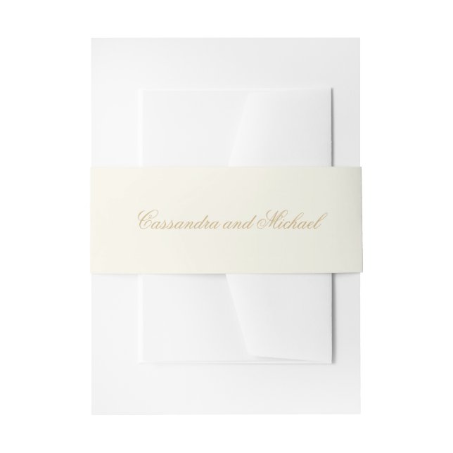 Neutral \ Offwhite Wedding  Invitation Belly Band (Front Example)