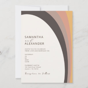 Neutral Ombre Boho Rainbow Casual Wedding Invitation