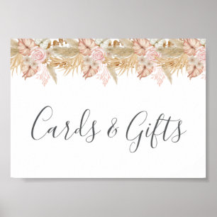 Neutral Palm and Pampas Flower Decor Wedding