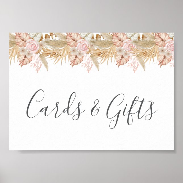 Neutral Palm and Pampas Flower Decor Wedding (Front)