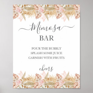 Neutral Palm and Pampas Flower Decor Wedding