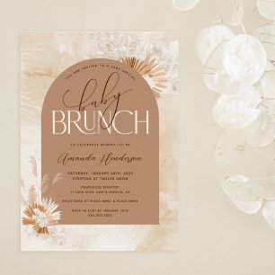 Neutral Pampas Baby Brunch Baby Shower Invitation