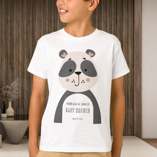Neutral Panda Baby Shower Kids Outfit T-Shirt