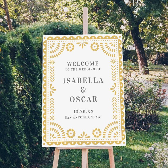 Neutral Papel Picado Inspired Wedding Welcome Sign (Creator Uploaded)