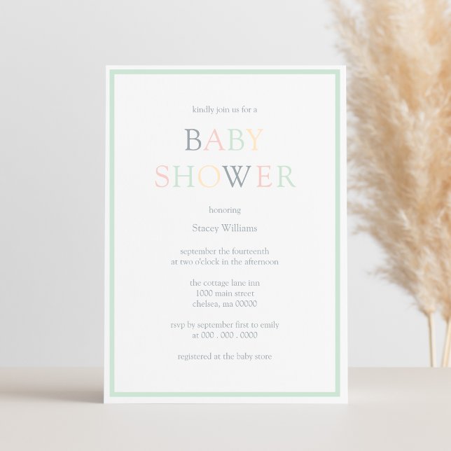 Neutral Pastel Baby Shower  Invitation (Creator Uploaded)