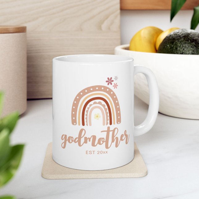 Neutral Pastel Boho Rainbow Godmother Established  Coffee Mug (Creator Uploaded)