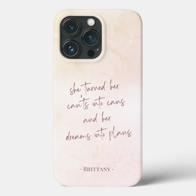 Neutral Pastel Dreams into Plans Quote  Case-Mate iPhone Case (Back)