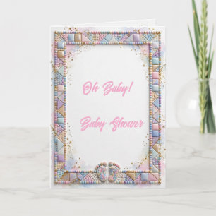 Neutral Pastel Rainbow Baby Shower Greeting Card