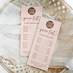 Neutral Peach and Brown Logo   Price List Services Rack Card