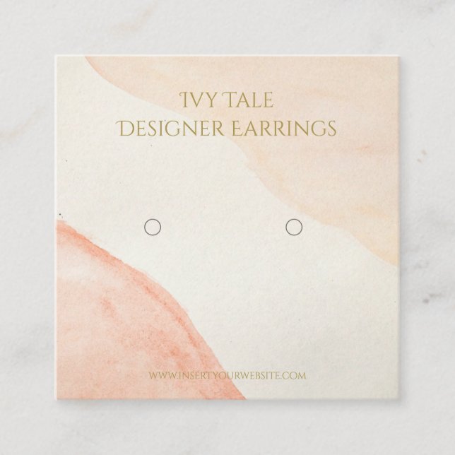Neutral Personalized Logo Earring Business Cards (Front)