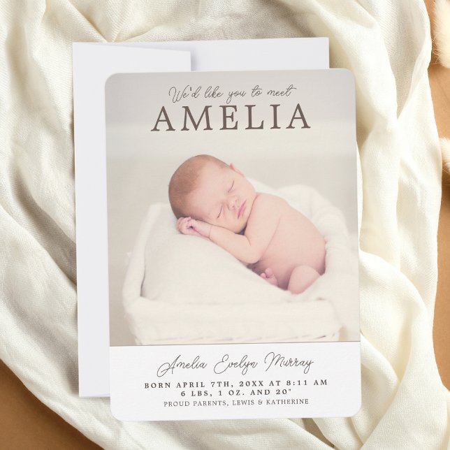 Neutral Photo Collage Baby Announcement (Creator Uploaded)