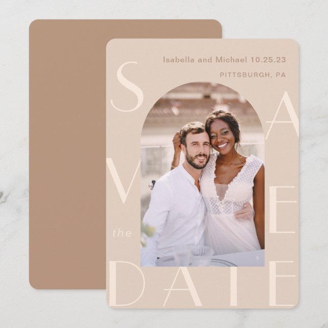 Neutral Photo Wedding Save The Date (Front/Back)