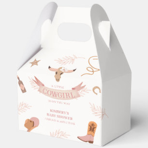 Neutral Pink Boho Wild West Cowgirl Baby Shower Favour Box