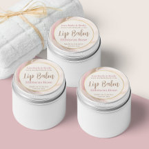 Neutral Pink Brushstroke Gold Feminine Lip Balm